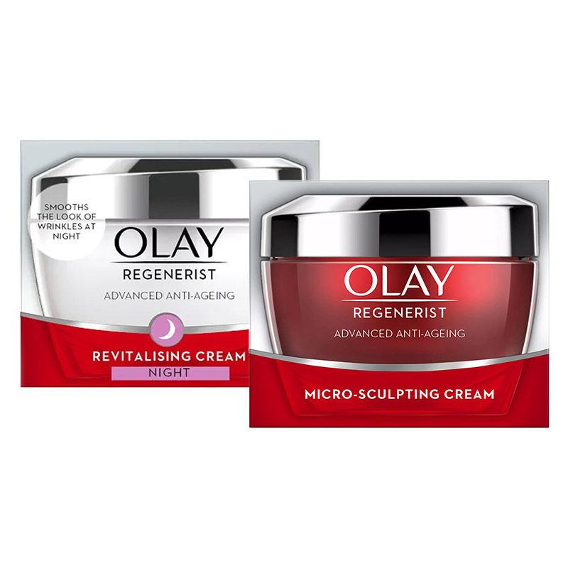 Olay Regenerist Advanced Anti-Ageing Revitalising Night & Micro-Sculpting Skin Cream Combo