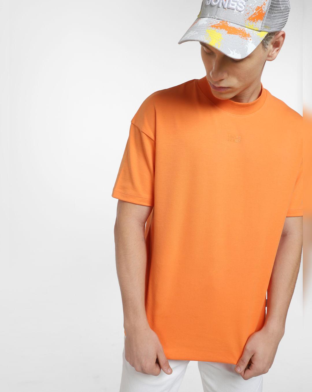 orange-crew-neck-t-shirt