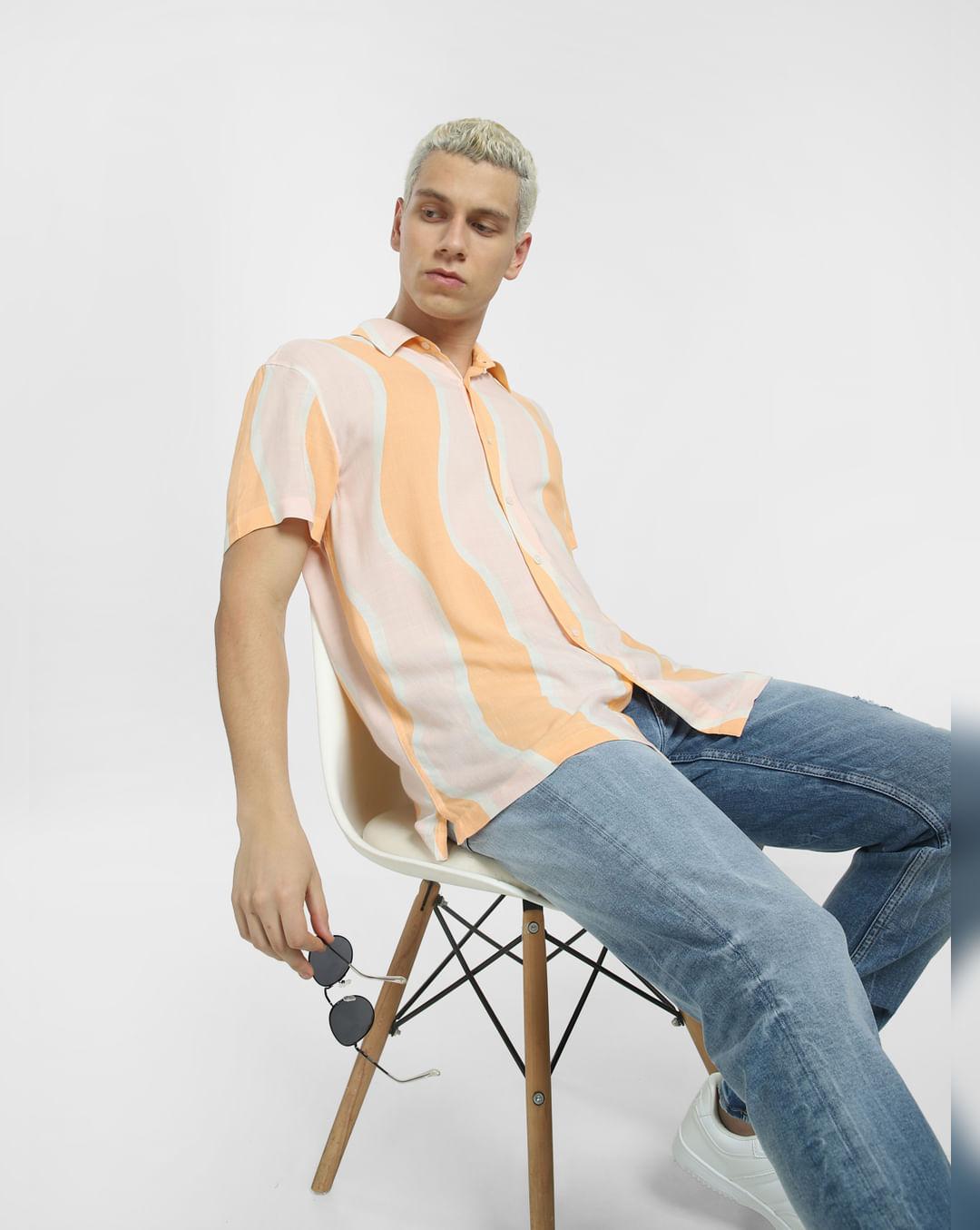 orange-printed-short-sleeves-shirt