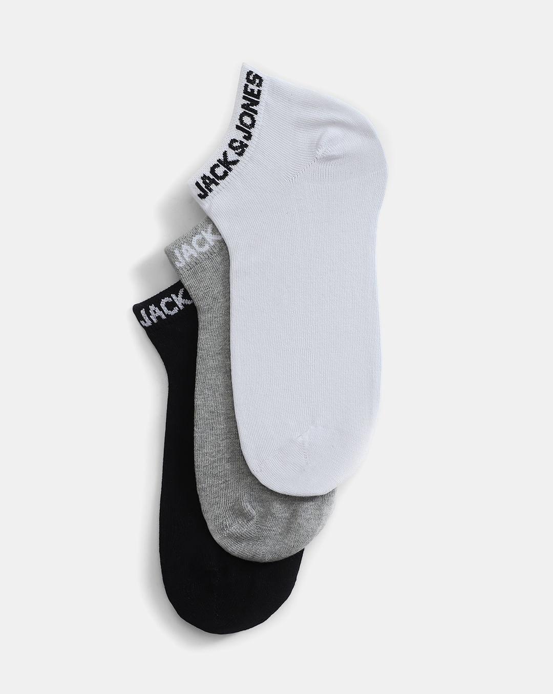 pack-of-3-ankle-length-socks---black,-grey-&-white