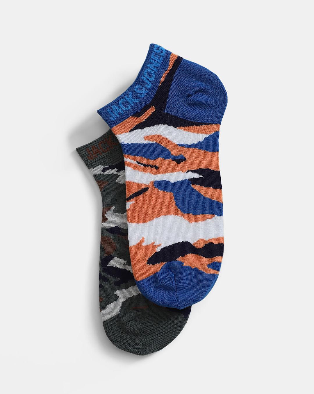 Pack of 2 Camo Print Ankle Length Socks
