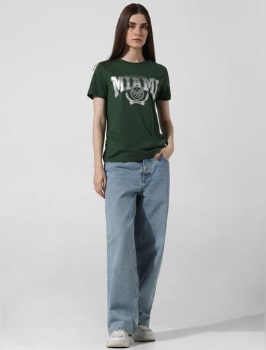 green-typographic-print-t-shirt