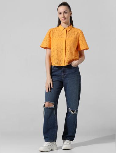 orange-schiffli-cotton-shirt