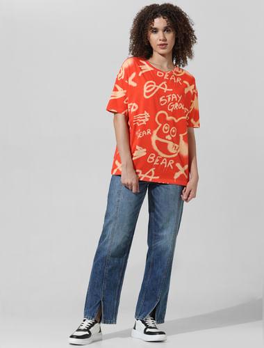 red-printed-oversized-t-shirt
