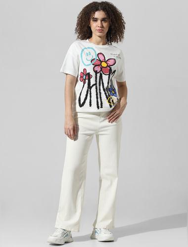 white-floral-print-t-shirt