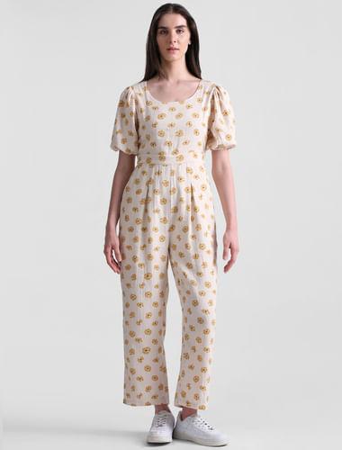 beige-floral-print-jumpsuit