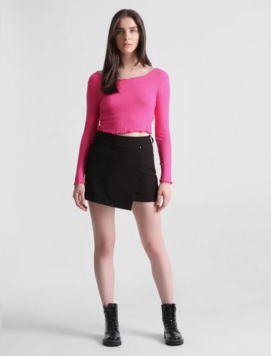 fuchsia-ribbed-cropped-top