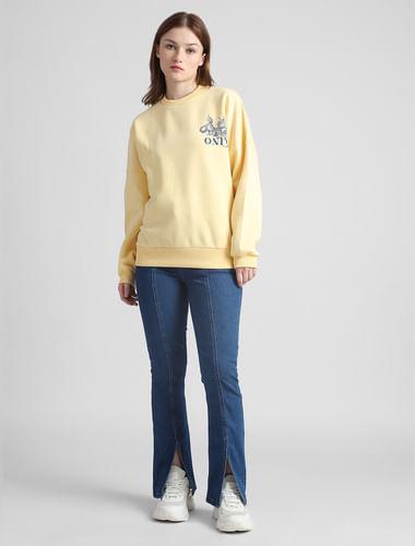 yellow-printed-oversized-sweatshirt