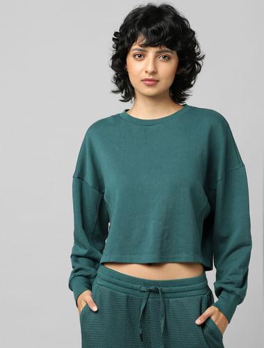 green-cropped-co-ord-sweatshirt