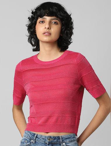 pink-shimmer-knit-top