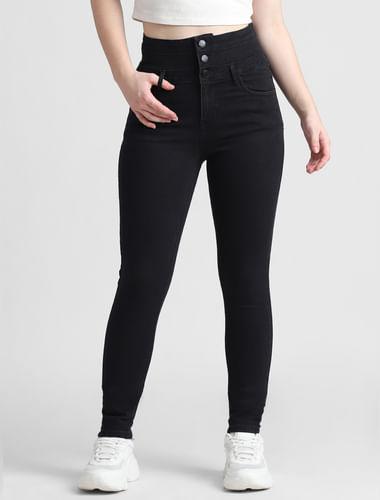 black-high-rise-buttoned-skinny-jeans