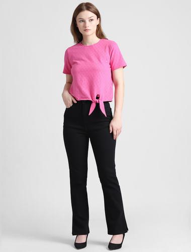 Pink Knot-Detail T-shirt