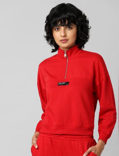 red-zip-top-co-ord-sweatshirt