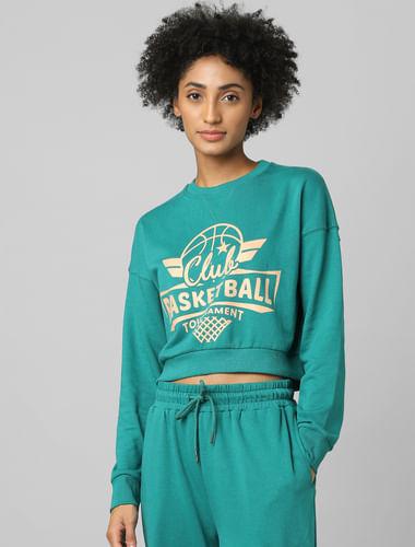 green-typographic-print-co-ord-sweatshirt