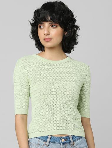 green-textured-knitted-top