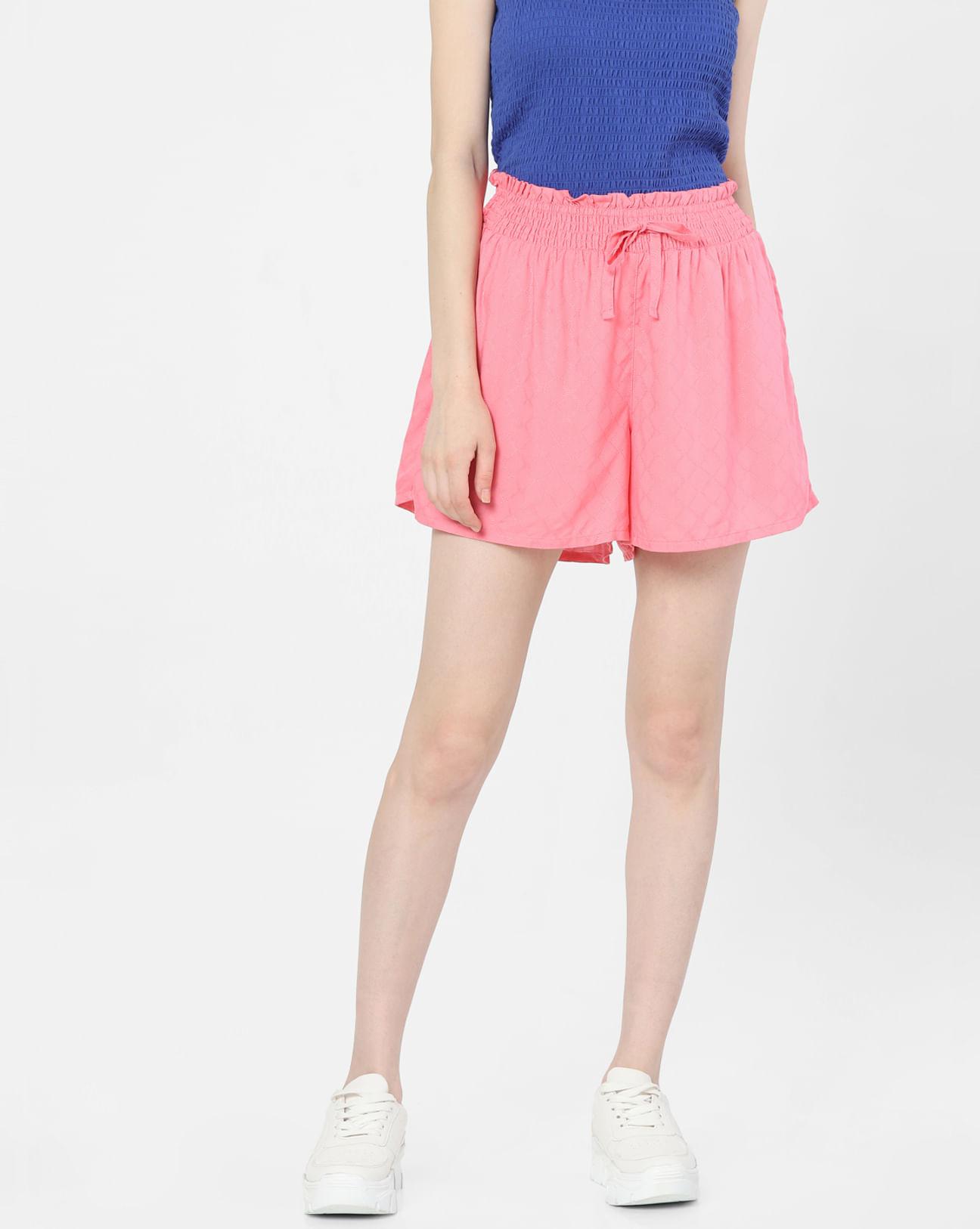 Pink Mid Rise Shorts