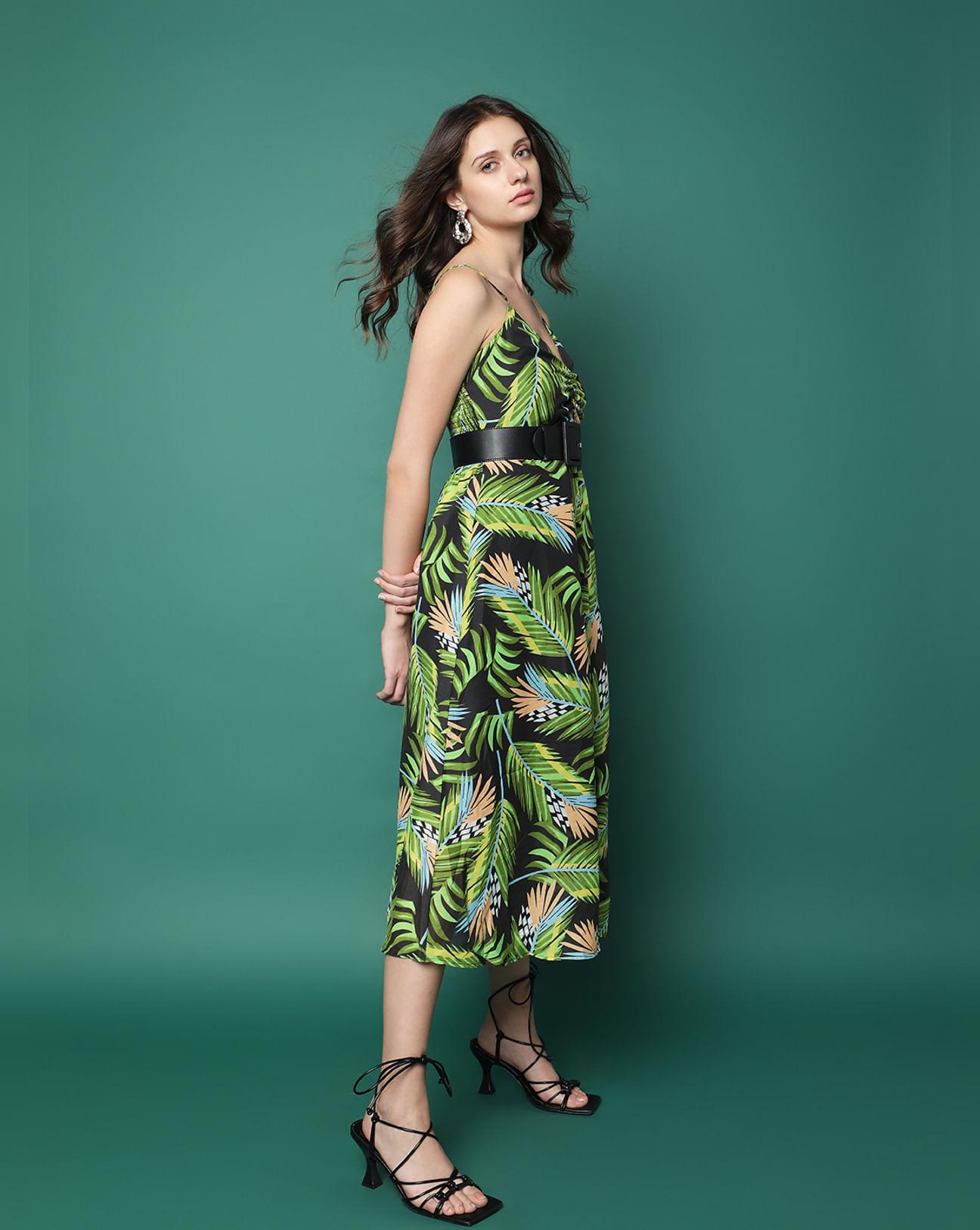 green-tropical-print-midi-dress