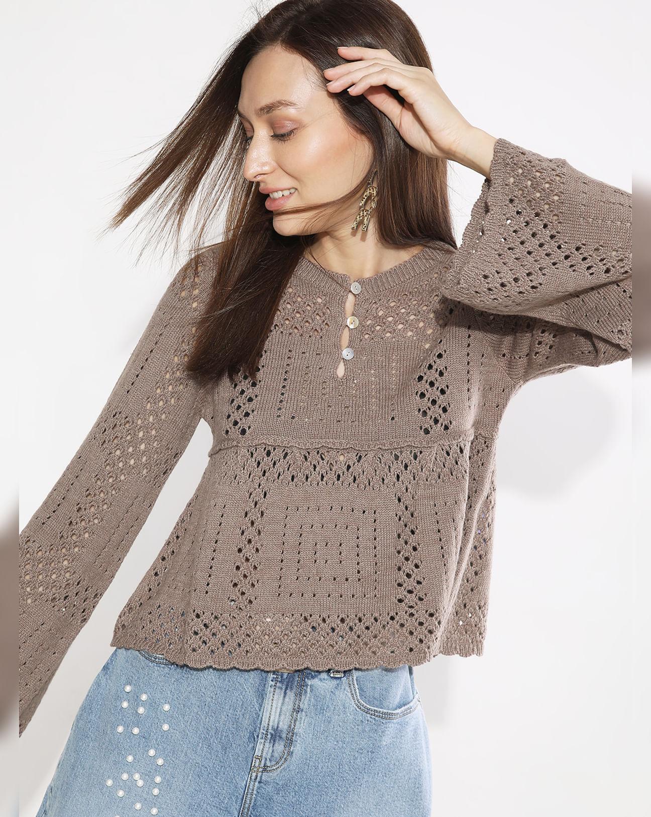 dark-brown-crochet-peplum-pullover