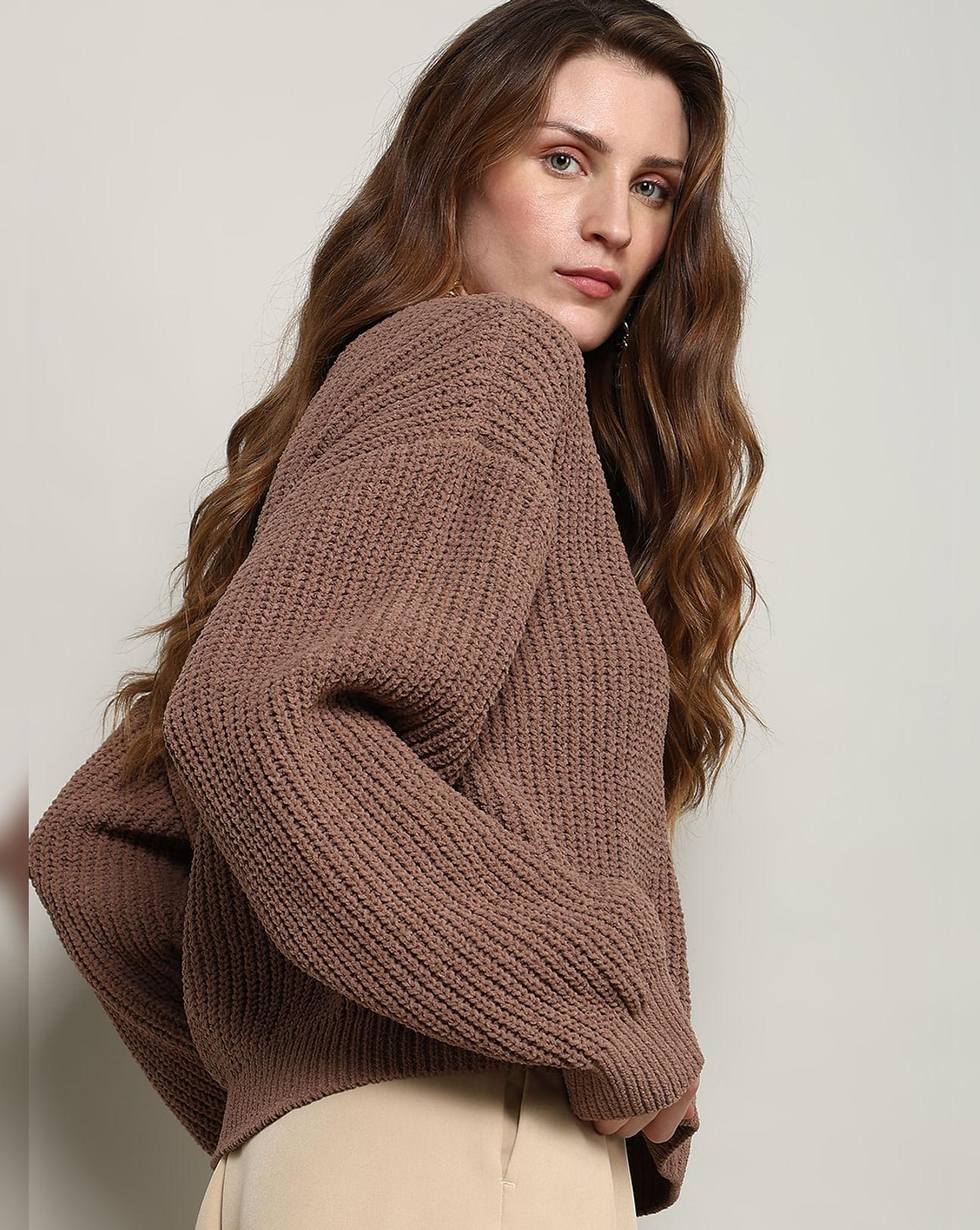 brown-round-neck-pullover