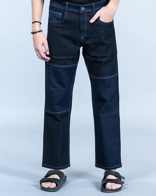 men's-black-color-block-straight-fit-jeans