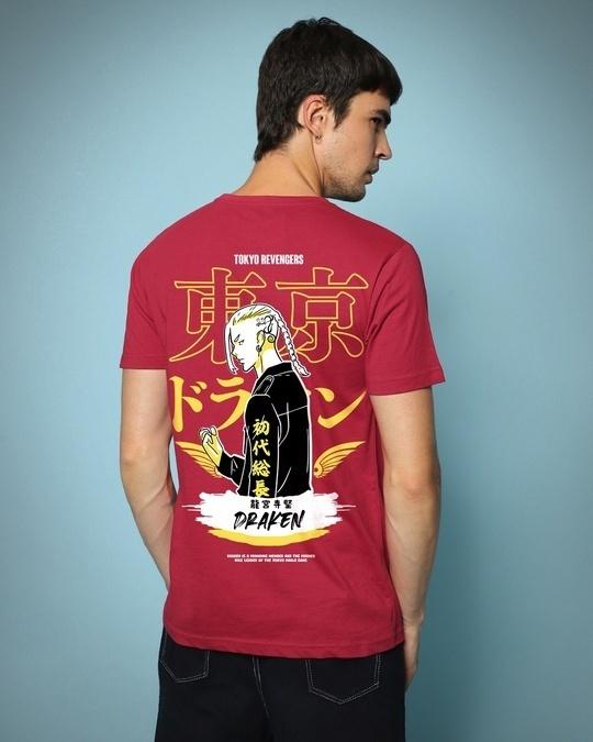 Men's Red Draken Tokyo Graphic Printed T-shirt