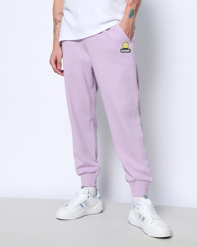 men's-lavender-minion-badge-printed-oversized-joggers