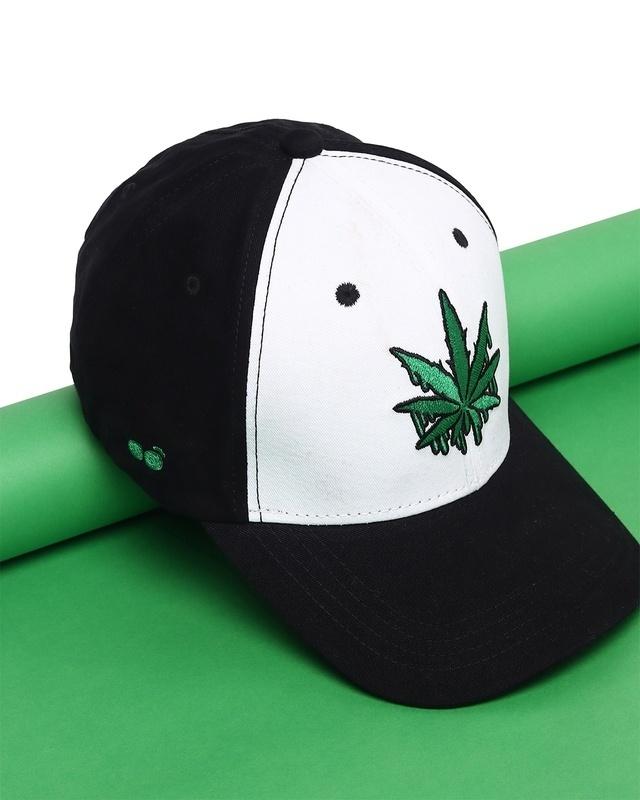 unisex-black-&-white-melting-leaf-baseball-cap