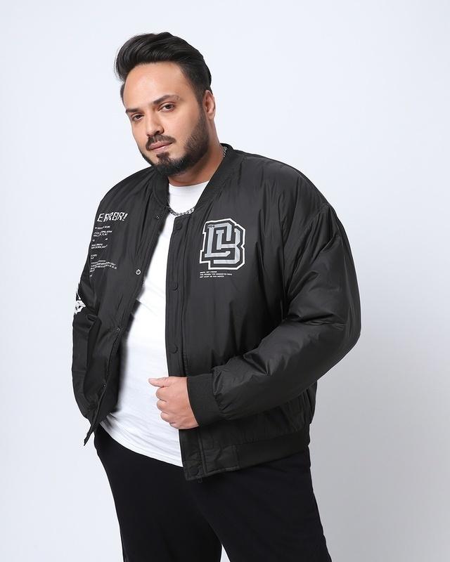 men's-black-error-typography-plus-size-oversized-bomber-jacket