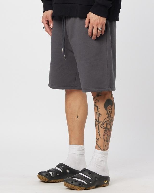 Men's Black NY Printed Relaxed Fit Shorts