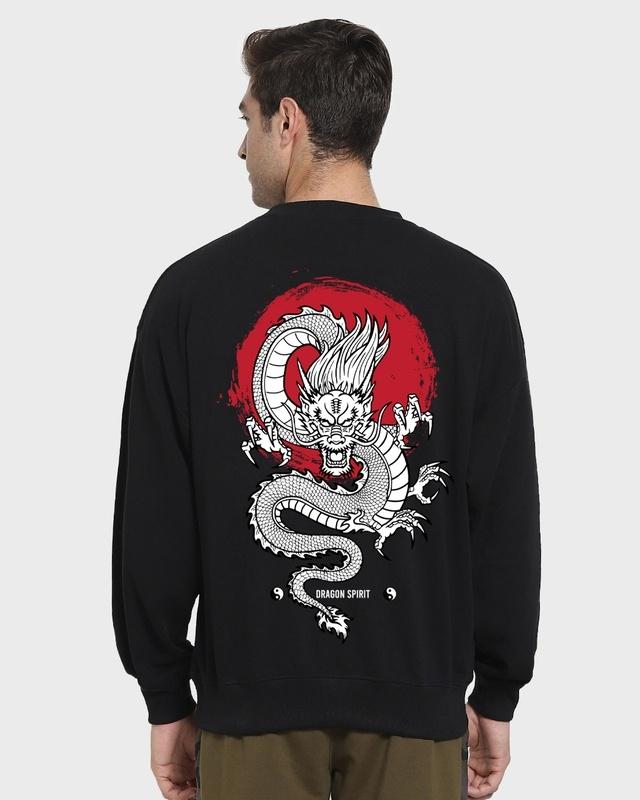 men's-black-tatsu-graphic-printed-oversized-sweatshirt