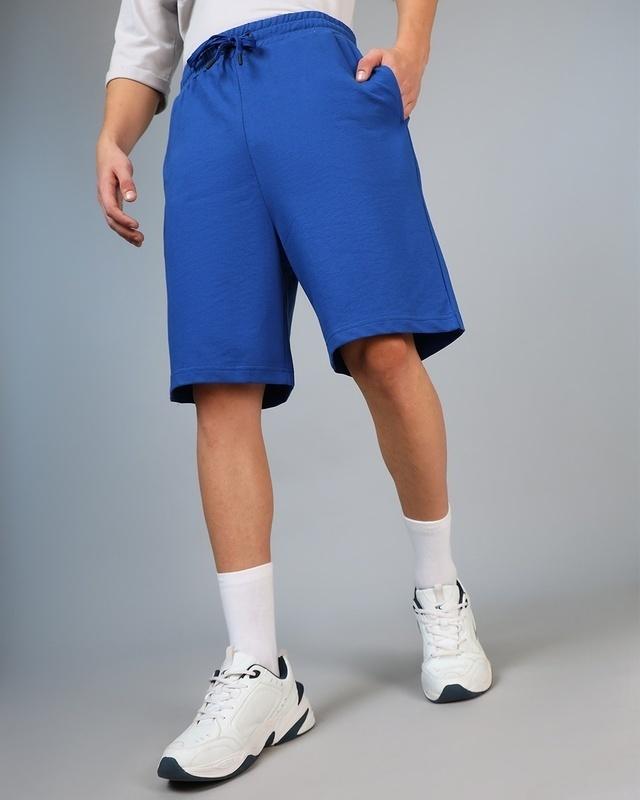 Men's Blue Oversized Shorts