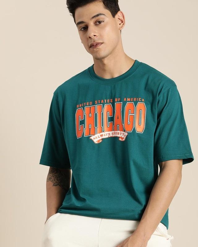 men's-green-chicago-typography-oversized-t-shirt