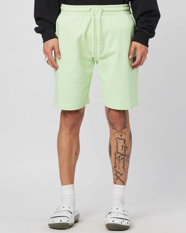 Men's Green Embroidered Shorts