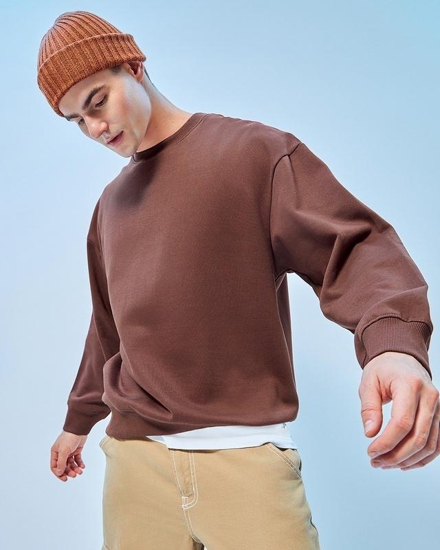 Men's Maroon Oversized Sweatshirt