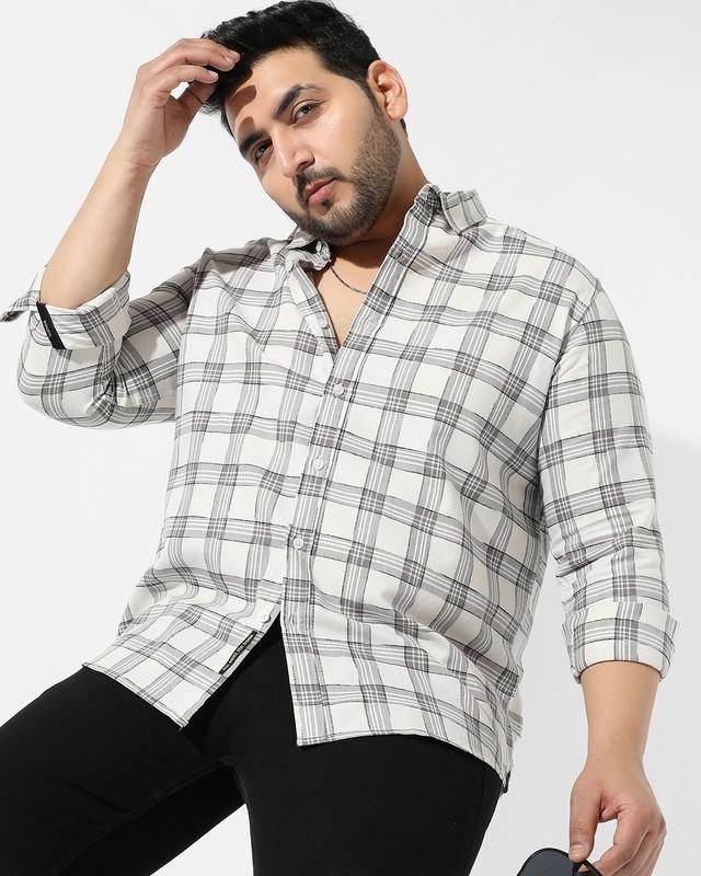 men's-multicolor-checked-plus-size-shirt