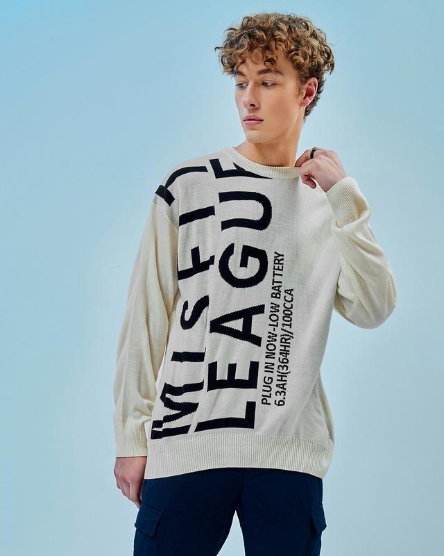 Men's Gardenia Mission League Typography Flatknit Sweater