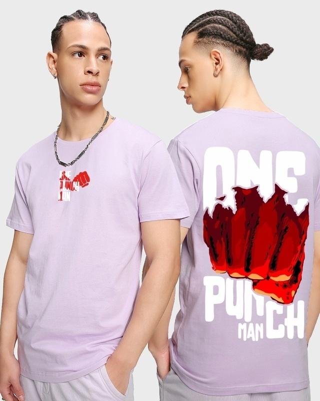 Men's Purple One Punch Man Graphic Printed T-shirt