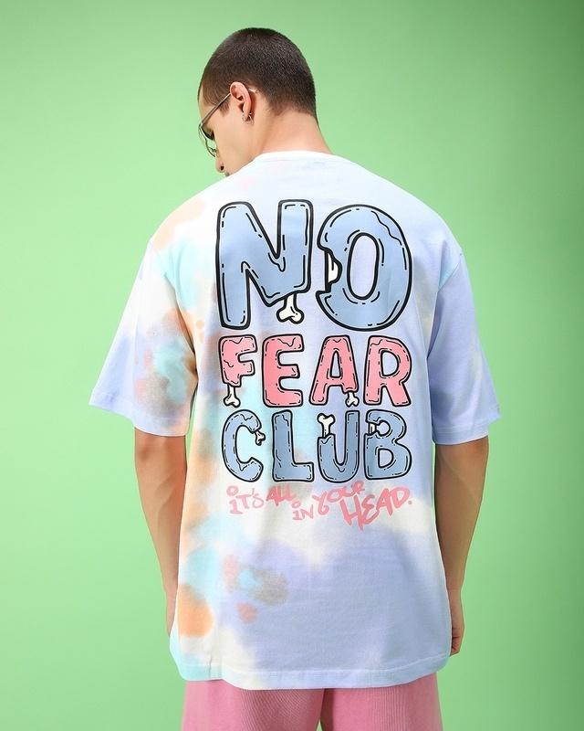 Men's Purple & White No Fear Club Tie & Dye Oversized T-shirt