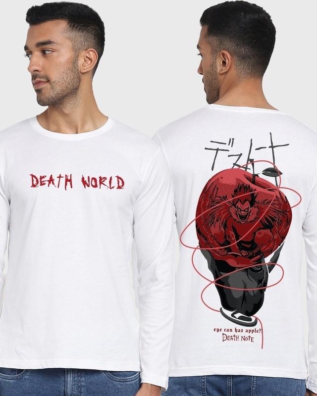 Men's White Deathnote Ryuk Graphic Printed T-shirt