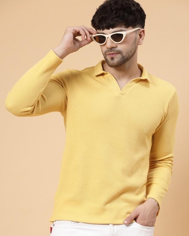 men's-yellow-polo-t-shirt