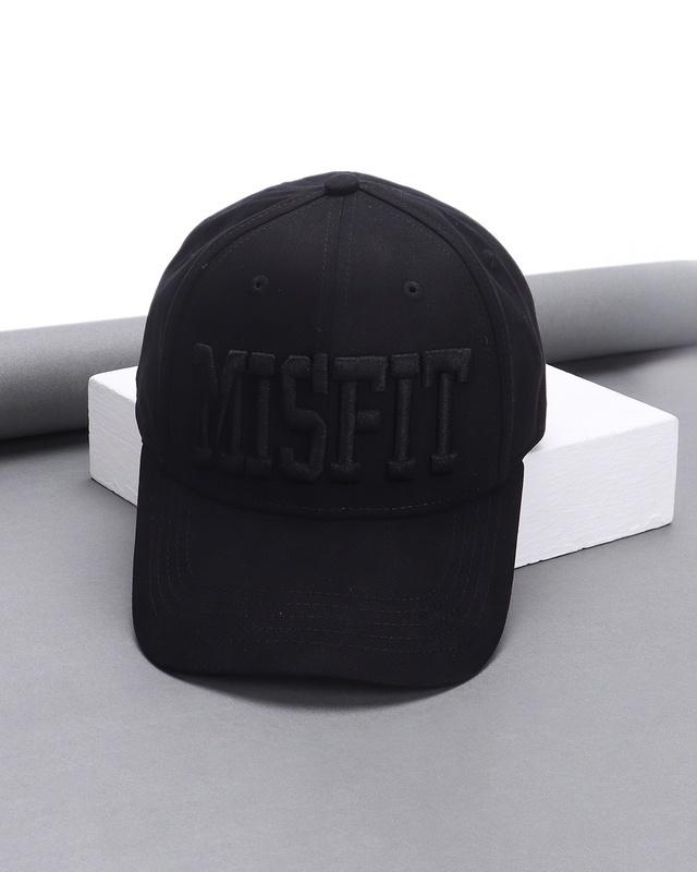 Unisex Black Misfit Printed Baseball Cap