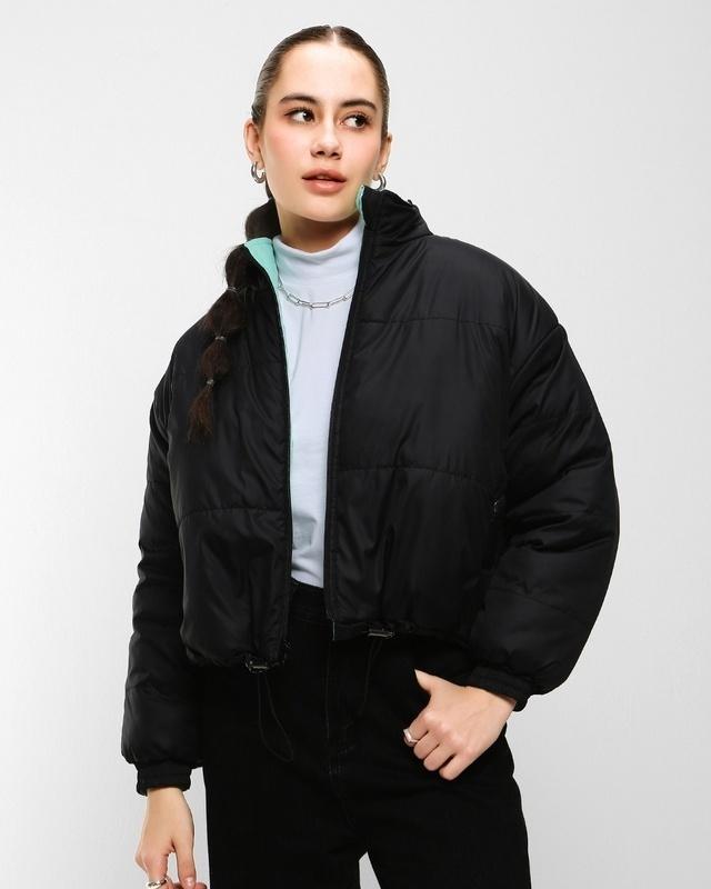 women's-black-&-sage-reversible-super-loose-puffer-jacket
