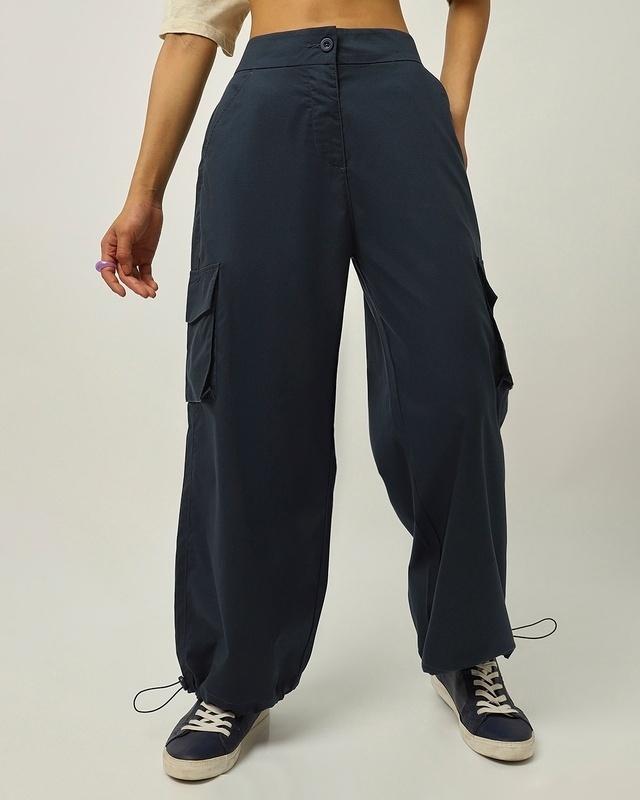women's-blue-oversized-cargo-pants
