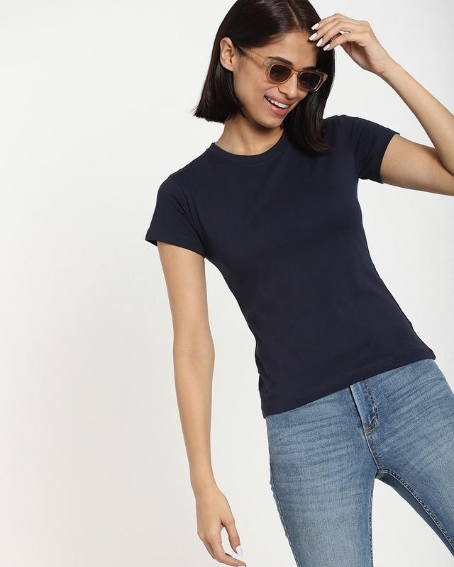 women's-blue-slim-fit-t-shirt