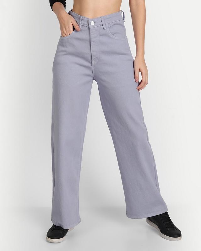 Women's Purple Loose Comfort Fit Jeans