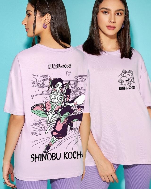 Women's Purple Shinobu Kocho Graphic Printed Oversized T-shirt