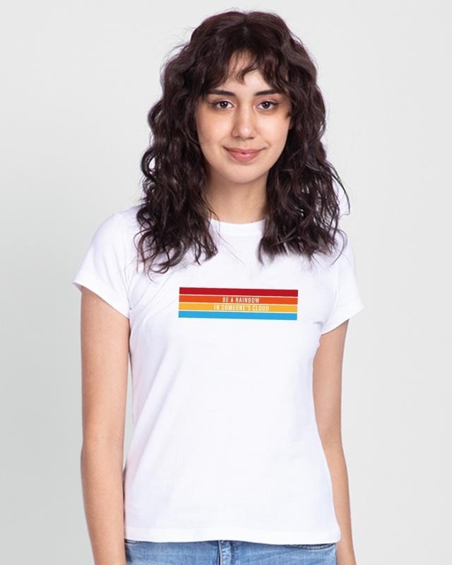 women's-white-be-a-rainbow-typography-t-shirt