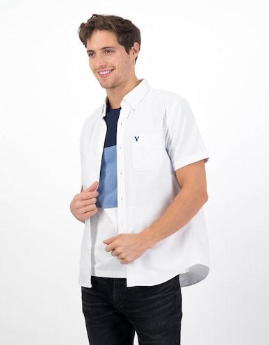 american-eagle-men-white-short-sleeve-everyday-oxford-button-up-shirt
