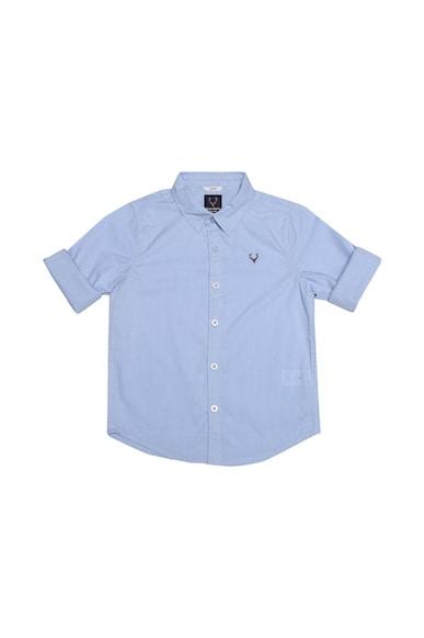 Boys Blue Regular Fit Textured Casual Shirt
