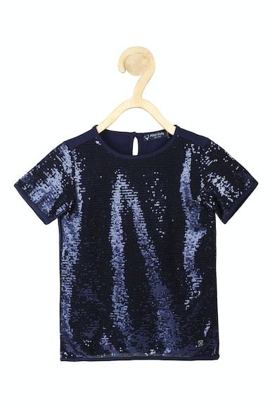 Girls Navy Embellished Casual Top